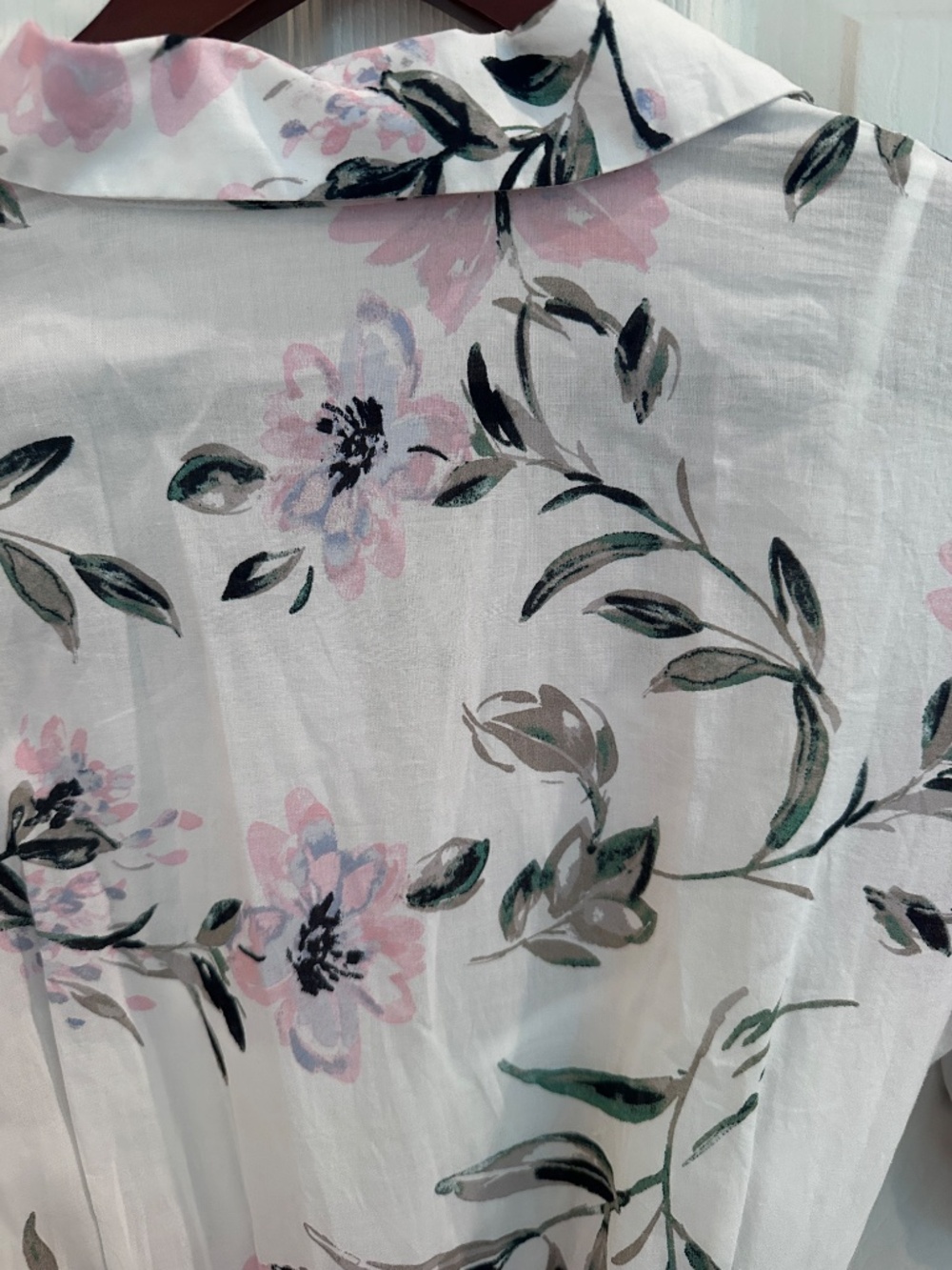 Calvin Klein 4 Floral Cotton Maxi Shirt Dress Belted Cottagecore Romantic Pink S - Picture 10 of 11